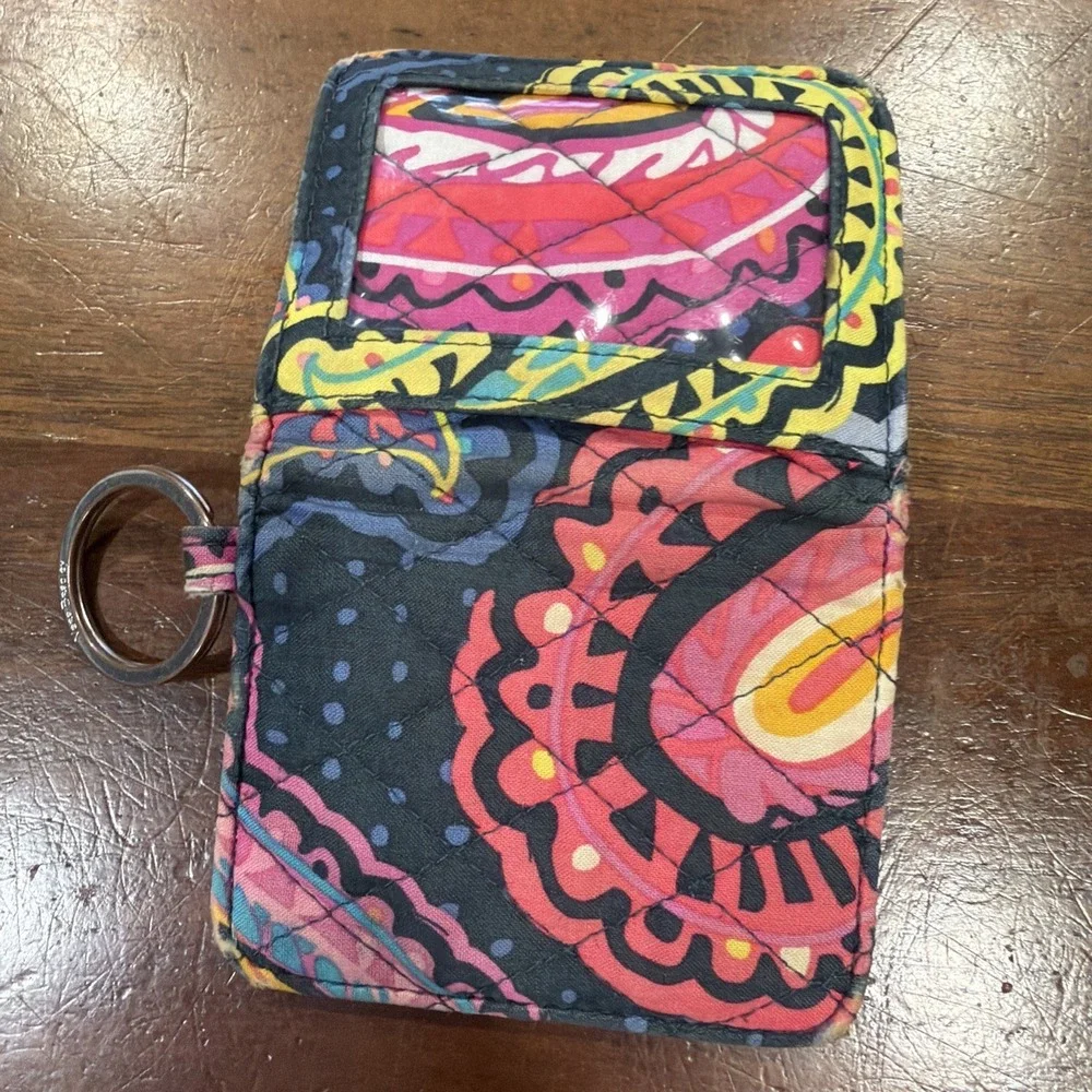 Vera Bradley Id Case Blue Paisley